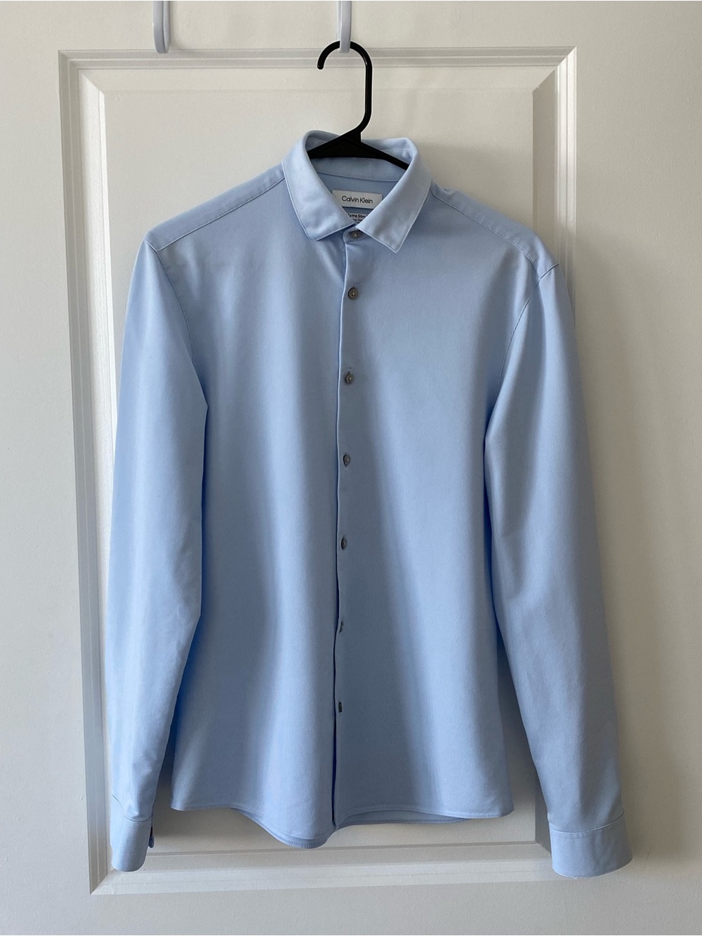 Calvin Klein X extra slim wicking stretch shirt lit blue Sz S